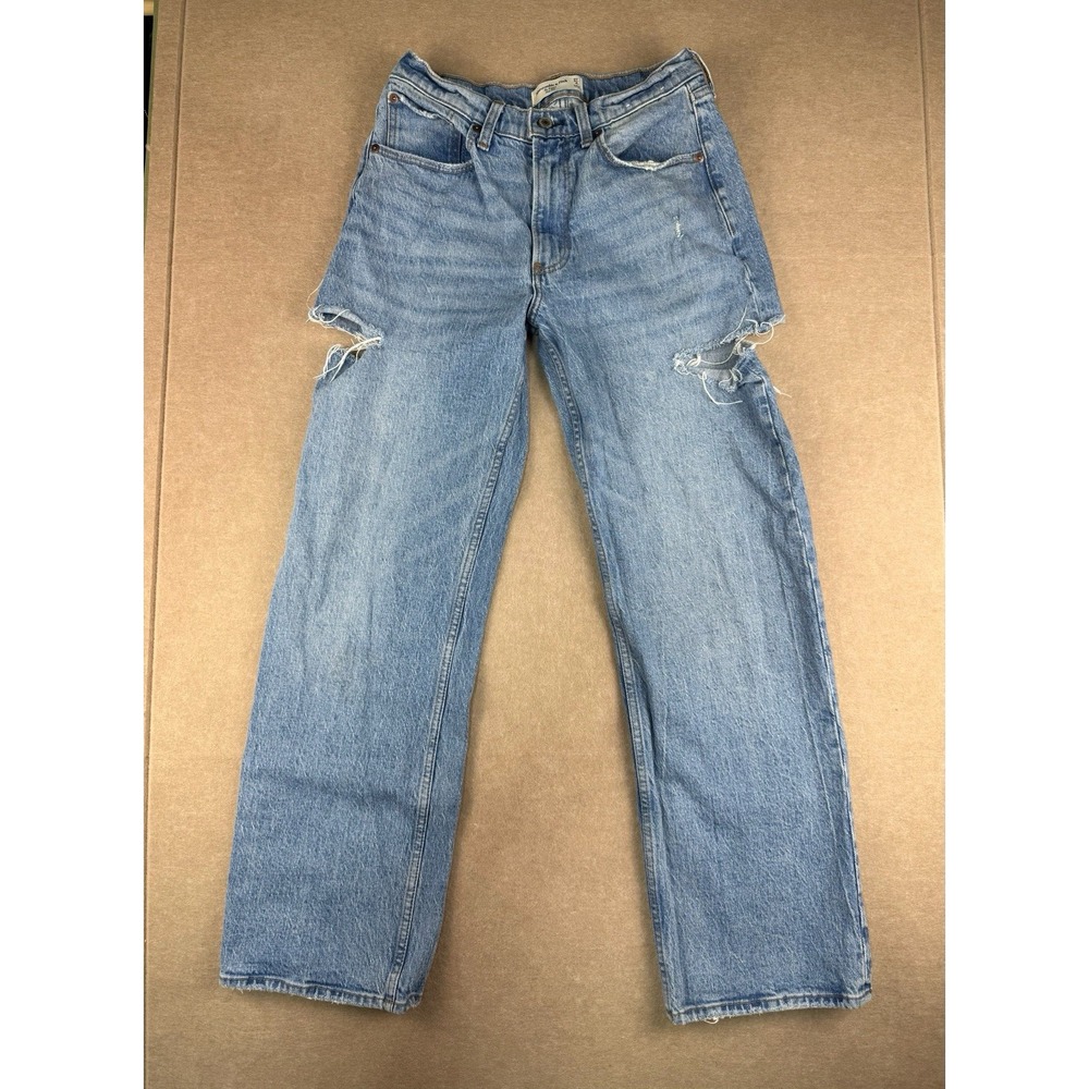 Abercrombie & Fitch Jeans Women's Size 27 The Baggy Mid Rise‎ Distressed Ripped